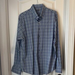 Peter Millar Summer Comfort Blue Checkered Men's Shirt